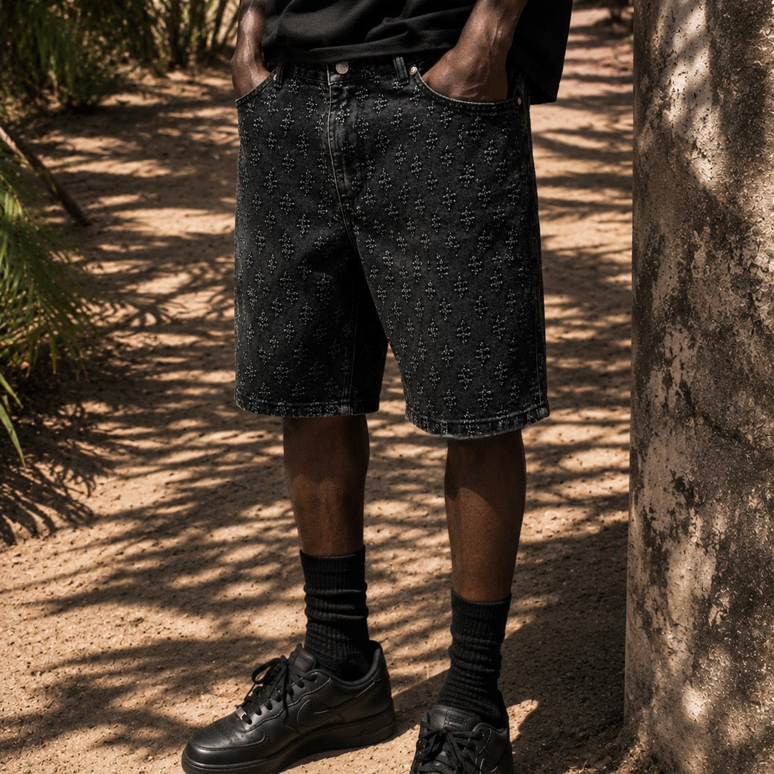 SHORT TEXTURÉ - Noir