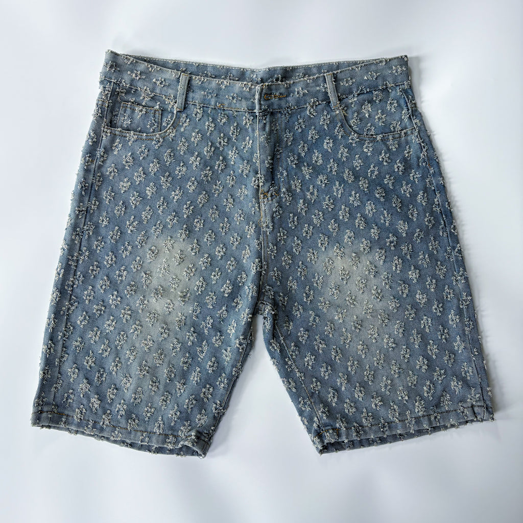 Short Jean Texturé - Bleu