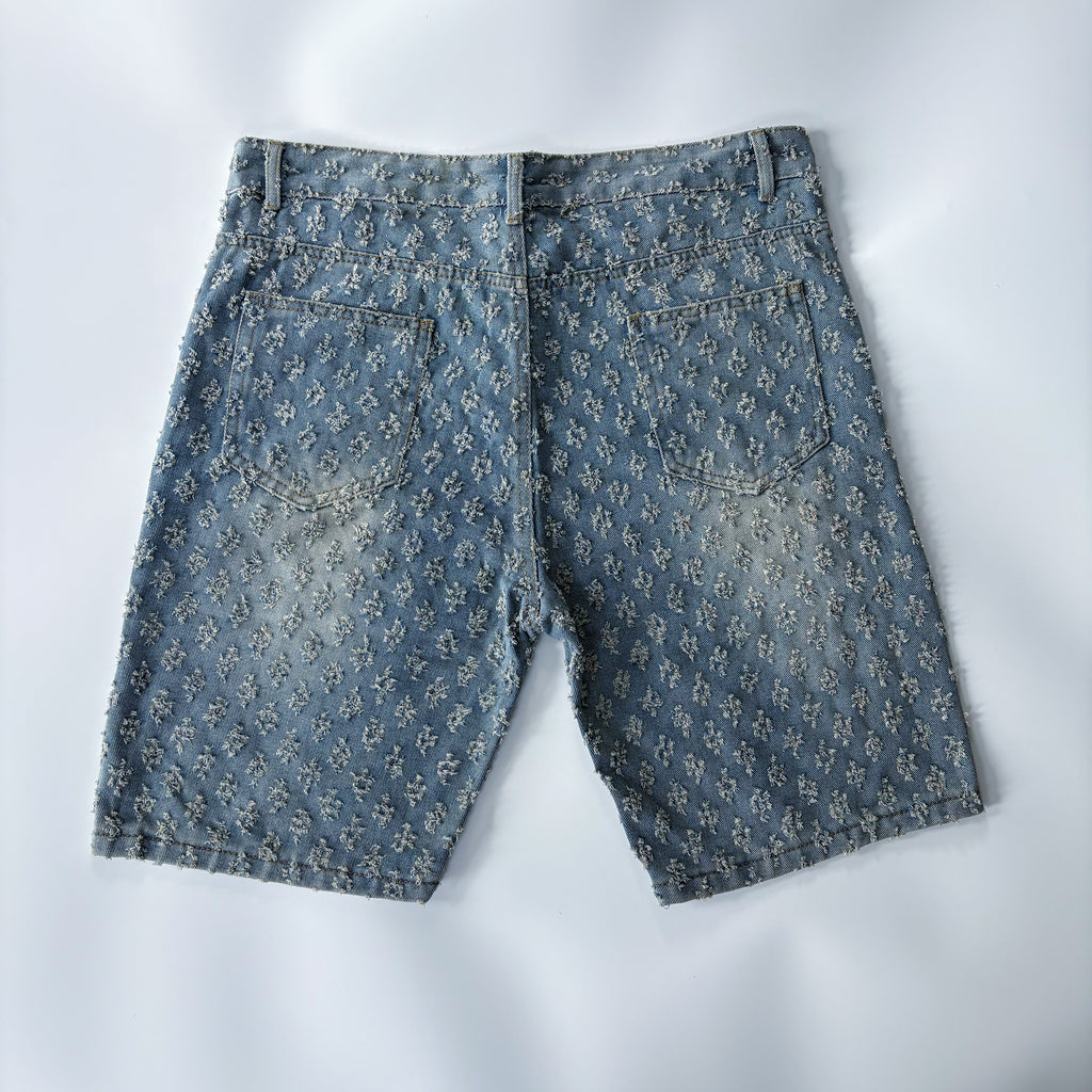 Short Jean Texturé - Bleu