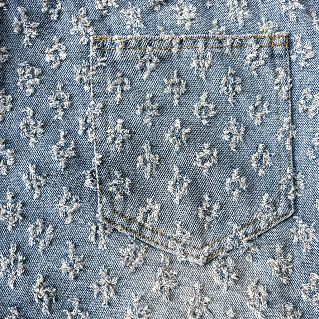 Short Jean Texturé - Bleu