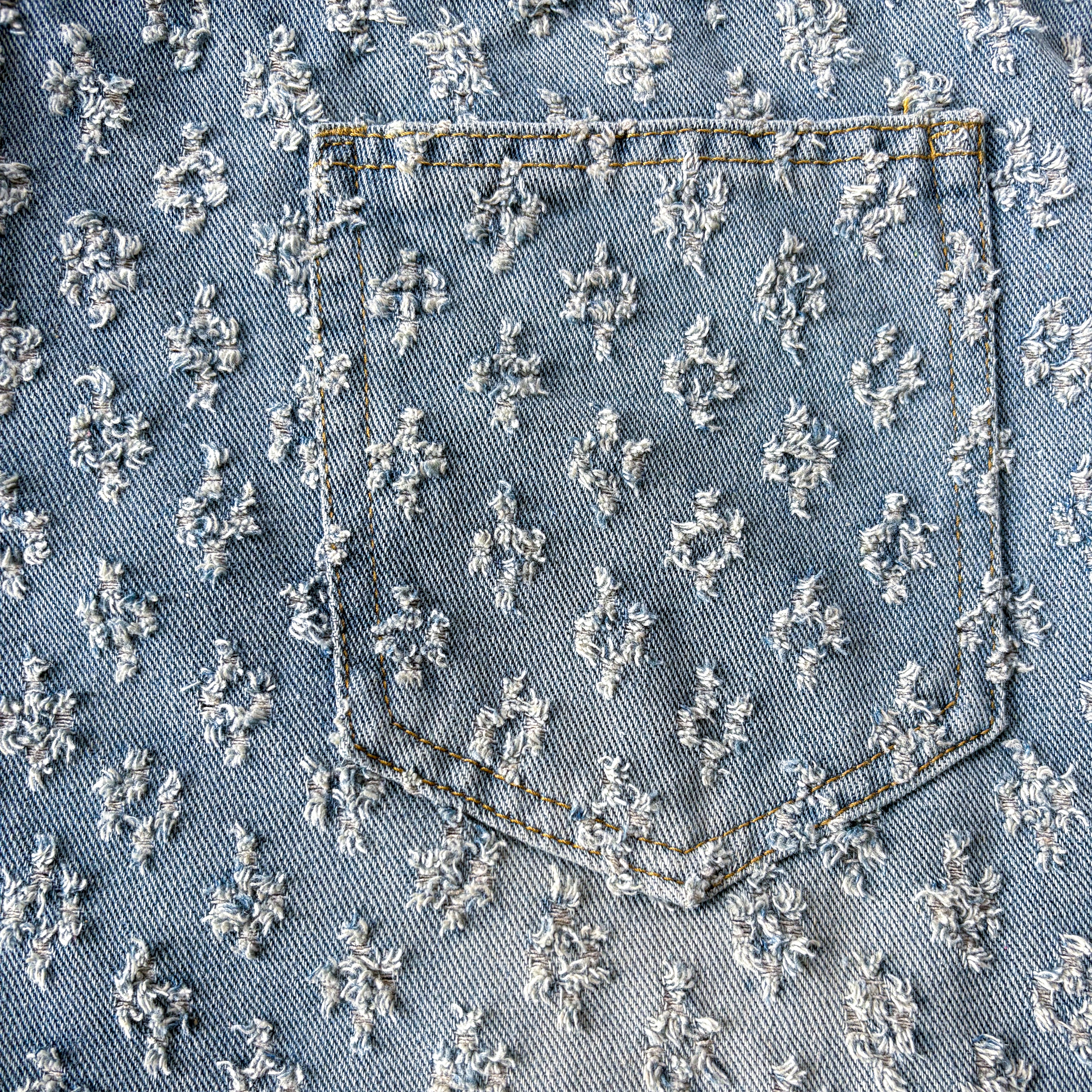 Short Jean Texturé - Bleu